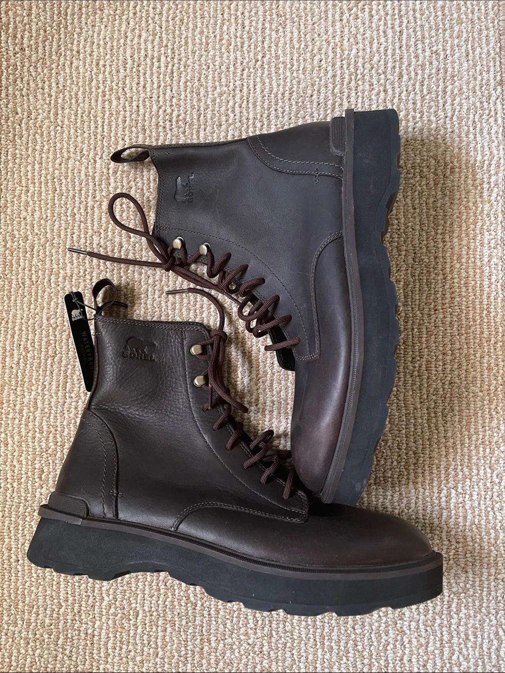 Sorel Men's Dark Brown Leather Lace-Up Ankle Boots